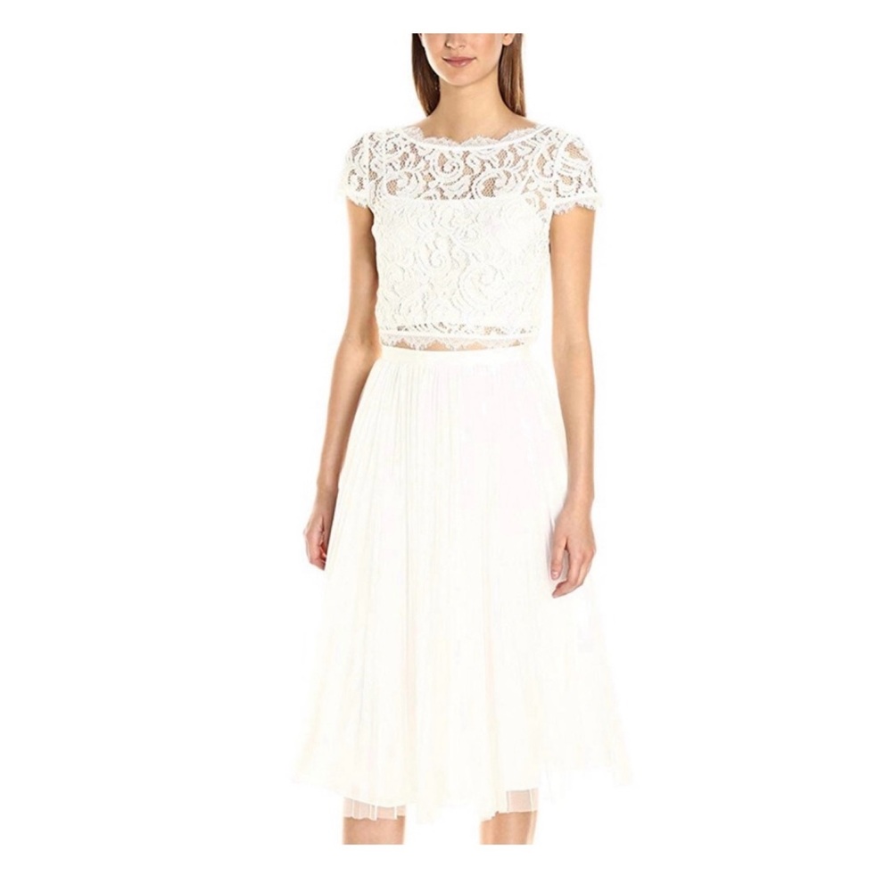 Adrianna Papell White Lace Crop Top - Picture 7 of 7